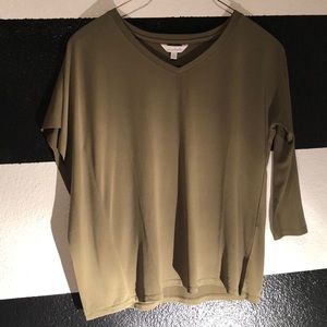 Green v neck shirt